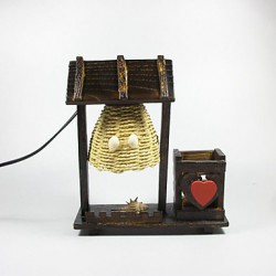23*20.5CM Valentine'S Day Creative Furnishing Articles Gifts Brush Pot Vintage Boutique Handicraft Desk Lamp Led Light