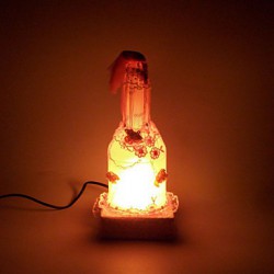 10*10*26CM Valentine'S Day Creative Furnishing Articles Gifts Vintage Handicraft Lace Bottle Desk Lamp Led Light