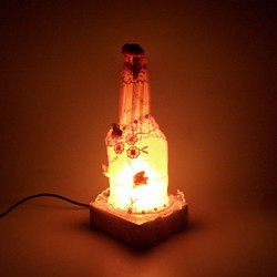 10*10*26CM Valentine'S Day Creative Furnishing Articles Gifts Vintage Handicraft Lace Bottle Desk Lamp Led Light