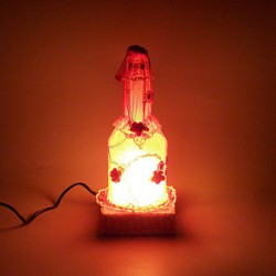 10*10*26CM Valentine'S Day Creative Furnishing Articles Gifts Vintage Handicraft Lace Bottle Desk Lamp Led Light