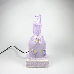 10*10*26CM Valentine'S Day Creative Furnishing Articles Gifts Vintage Handicraft Lace Bottle Desk Lamp Led Light