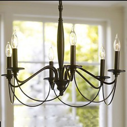 Max 60W Traditional/Classic Electroplated Chandeliers Living Room / Bedroom / Dining Room / Study Room/Office / Hallway