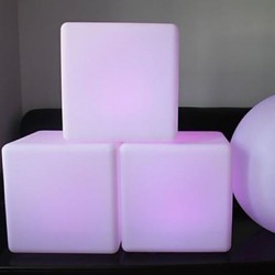 20cm PE Cube Decorative Battery Bar LED Table Lamp