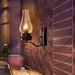 Retro Rustic Nordic Glass Wall Lamp Bedroom Bedside Wall Sconce Vintage Industrial Wall Light Fixtures