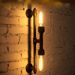 Wroguht Iron Water Pipe Wall Lamp Vintage Aisle Lights Loft Iron Wall Lamp Edison Incandescent Light Bulb-FJ-DB2-046A0