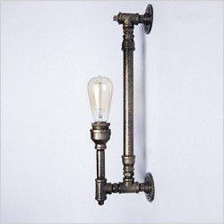Wroguht Iron Water Pipe Wall Lamp Vintage Aisle Lights Loft Iron Wall Lamp Edison Incandescent Light Bulb-FJ-DB2-046A0