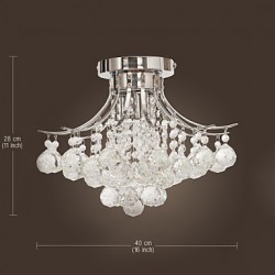 Chandelier Modern Crystal 3 Lights