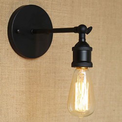 American Restaurant Bar Cafe Bedside Aisle Minimalist Black Wrought Iron Wall Sconce