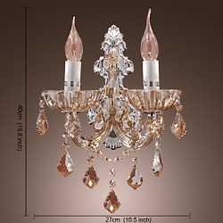 Elegant Crystal Wall Light with 2 Lights