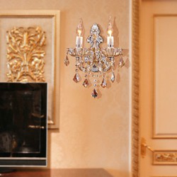 Elegant Crystal Wall Light with 2 Lights