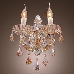 Elegant Crystal Wall Light with 2 Lights