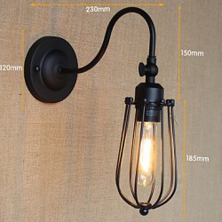 American Country Living Room Lamp Bedroom Balcony Minimalist Matte Black Bedside Lamp Decorative Art Wall