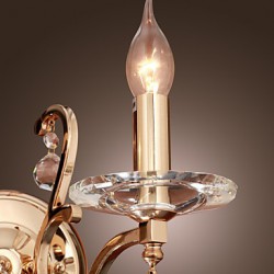 Golden Crystal Wall Light with 2 Lights