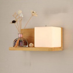 E27 220V 31*14*14CM 10-15㎡ Creative Contemporary And Contracted Solid Wood Glass Wall Lamp