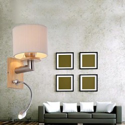 Oak Wall Lamp, One Light, with LED Reading Light, 220~240V (JY974)