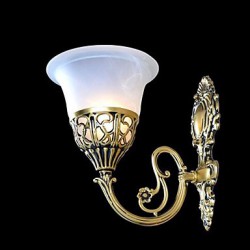 Bronze Wall Sconces Lights Moire-Glass European Retro Classic 220V