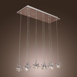 Max 20W Modern/Contemporary Crystal / Bulb Included Chrome Metal Pendant Lights Dining Room