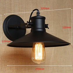 Retro Modern Creative Industrial Wind Black Paint Shop Warehouse Bar Cafe Hotel Iron Wall Lamp