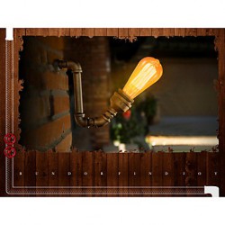 American Village Loft Industrial Edison Style Vintage Wall Light Lamp, Retro Water Pipe Lamp Wall Sconce -FJ-DB2-013A0