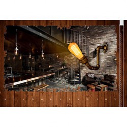 American Village Loft Industrial Edison Style Vintage Wall Light Lamp, Retro Water Pipe Lamp Wall Sconce -FJ-DB2-013A0