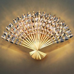 Valentine'S Day The Fan Wall Decoration Gifts Contemporary And Contracted Crystal Wall Lamp Led Light