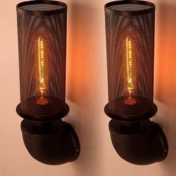 E27 10*39CM 10-15㎡ Restore Ancient Ways, Wrought Iron Loft Creative Wall Lamp Led Lights