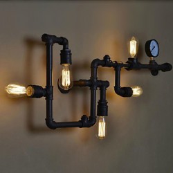 Wall Sconces 5 Light E26 E27 Water Pipe Iron Mini Style Industrial Style Country Metal