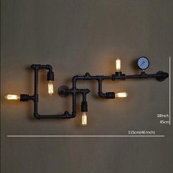 Wall Sconces 5 Light E26 E27 Water Pipe Iron Mini Style Industrial Style Country Metal