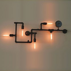 Wall Sconces 5 Light E26 E27 Water Pipe Iron Mini Style Industrial Style Country Metal