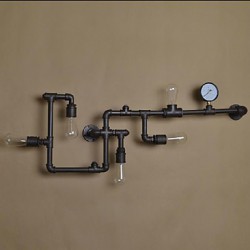 Wall Sconces 5 Light E26 E27 Water Pipe Iron Mini Style Industrial Style Country Metal