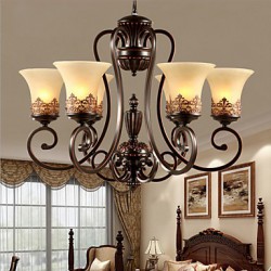 Chandeliers/Pendant Lights/6 Lights/ Vintage/Country/Island Living Room/Bedroom/Dining Room/Metal+Glass