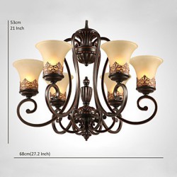 Chandeliers/Pendant Lights/6 Lights/ Vintage/Country/Island Living Room/Bedroom/Dining Room/Metal+Glass