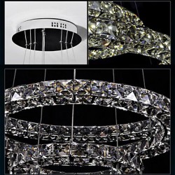 LED Crystal Pendant Light Lighting Modern Single D40CM Three Sides K9 Crystal Indoor Ceiling Lights Lamp Fixtures