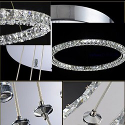 LED Crystal Pendant Light Lighting Modern Single D40CM Three Sides K9 Crystal Indoor Ceiling Lights Lamp Fixtures