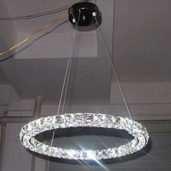 LED Crystal Pendant Light Lighting Modern Single D40CM Three Sides K9 Crystal Indoor Ceiling Lights Lamp Fixtures