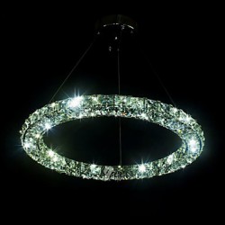 LED Crystal Pendant Light Lighting Modern Single D40CM Three Sides K9 Crystal Indoor Ceiling Lights Lamp Fixtures