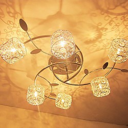 Max 20W Modern/Contemporary Crystal / Bulb Included Electroplated Flush Mount Living Room