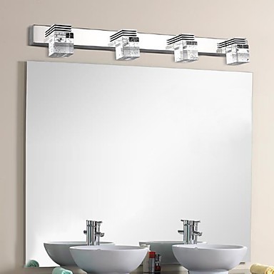 Modern Led Clear Crystals And Stainless Steel Bath Vanity Light