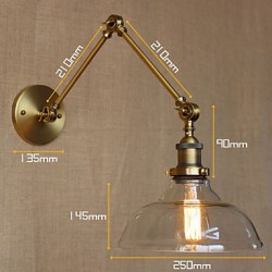 The LOFT Style Designer Lamp Modern Glass Bronze Cafe Decorative Wall Lamp