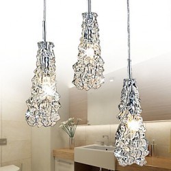 Tradition Classic Transparent glass 3 Light Chandelier