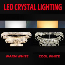 Crystal LED Chandeliers Lights Lighting Modern Single Rings D60CM K9 Large Crystal Indoor Ceiling Light Fixtures