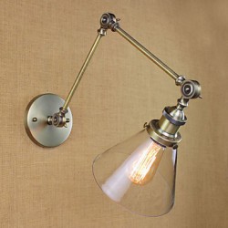 Iron Plating Bronze Bar Aisle Dining Room Hotel Vintage Iron Arm Glass Wall Lamp Lighting