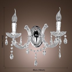 Elegant Crystal Wall Light with 2 Lights