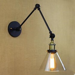 Dumb Black Restoring Ancient Ways Rural Restaurant Coffee Shop Decoration Glass Wall Lamp