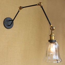 American Country Simple Retro Glass Lampshade Three Adjusting The Length Of The Long Arm Tube Wall