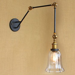 American Country Simple Retro Glass Lampshade Three Adjusting The Length Of The Long Arm Tube Wall