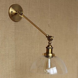 The Iron Glass Bronze Brass Arm Style Retro Creative American Country Hall Bedroom Wall Lamp