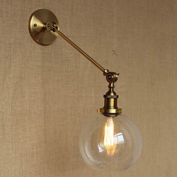 The Iron Glass Bronze Brass Arm Style Retro Creative American Country Hall Bedroom Wall Lamp