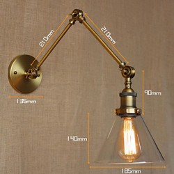 40W 110-240V Retro Vintage Store Exclusively Designed Modern Bronze Church Lobby Decorated Bedroom Wall Lamp