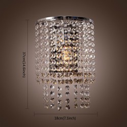 Contemporary Crystal Wall Light with 1 Light